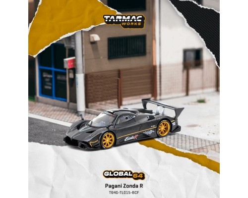 Tarmac Works Pagani Zonda R Matte Exposed Carbon Fiber T64G-TL015-BCF