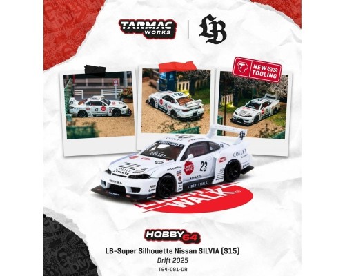 Tarmac Works Nissan Silvia S15 LB-Super Silhouette White T64-091-DR