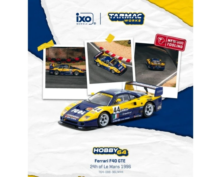 Tarmac Works Ferrari F40 GTE #44 24 Hrs LeMans T64-088-96LM44