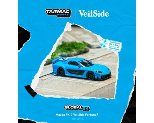 Tarmac Works Mazda RX7 VeilSide Fortune7 Blue T64G-075-BL