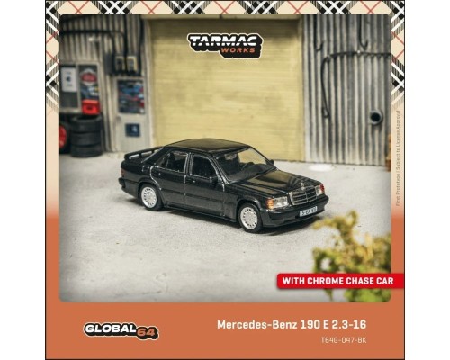 Tarmac Works Mercedes-Benz 190 E 2.3-16 Blue Black Metallic T64G-047-BK