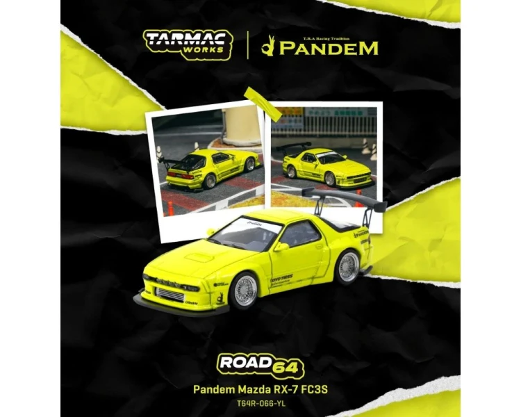 Tarmac Works Pandem Mazda RX7 FC3S Yellow T64R-066-YL