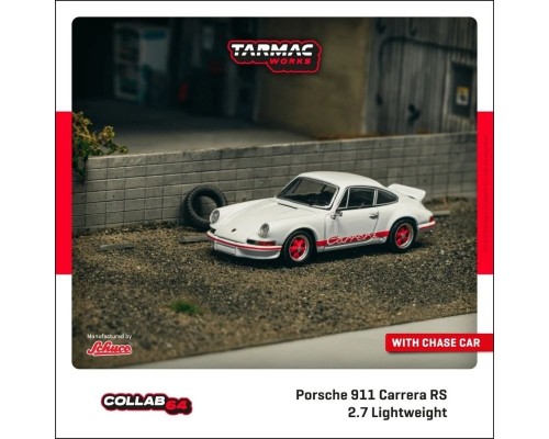Tarmac Works Porsche 911 Carrera RS 2.7 Lightweight White Red T64S-023-WR