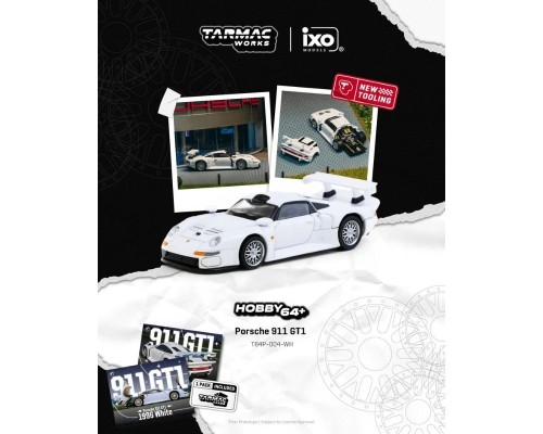 Tarmac Works Porsche 911 GT1 White T64P-004-WH