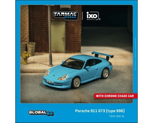 Tarmac Works Porsche 911 GT3 996 Light Blue T64G-069-BL