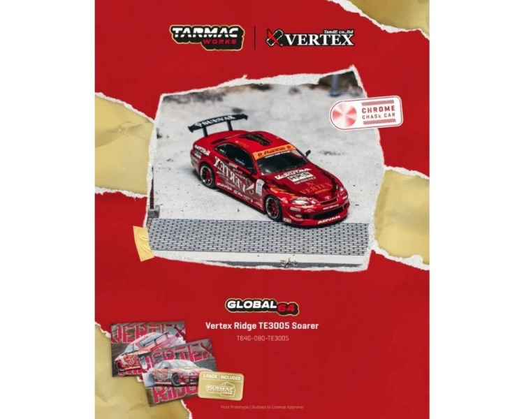 Tarmac Works Toyota Soarer Vertex Ridge TE3005 Red T64G-080-TE3005