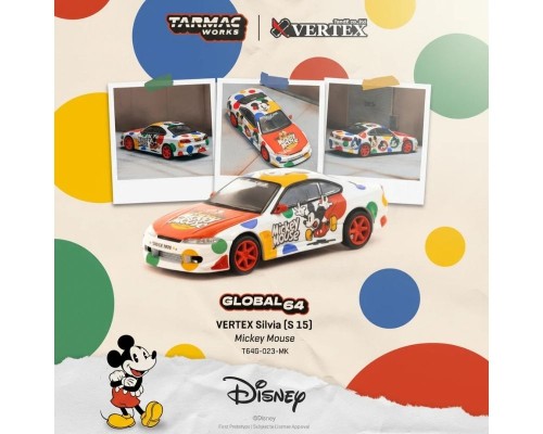 Tarmac Works Vertex Nissan Silvia S15 Mickey Mouse T64G-023-MK