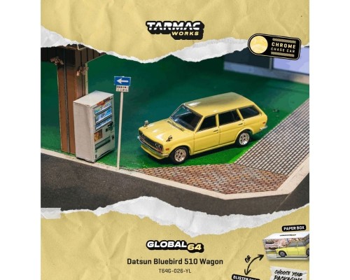 Tarmac Works Datsun 510 Bluebird Wagon Yellow T64G-026-YL