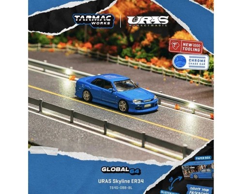 Tarmac Works Nissan Skyline ER34 URAS Blue T64G-088-BL