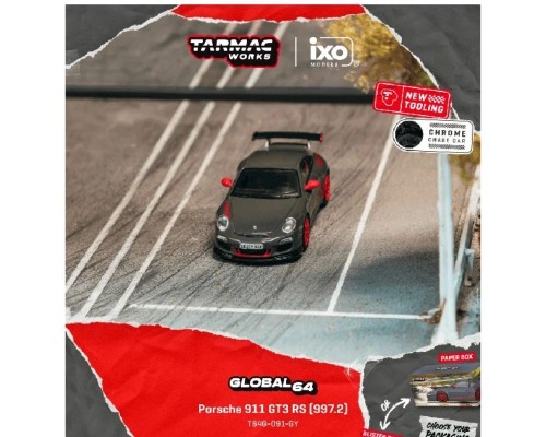 Tarmac Works Porsche 911 (997) GT3 RS Grey T64G-091-GY