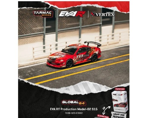 Tarmac Works Nissan Silvia S15 EVA RT Production Model-02 Red T64G-023-EVA02