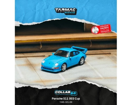 Tarmac Works Porsche 991 (993) Carrera RS Club Sport Riviera Blue T64S-021-RB
