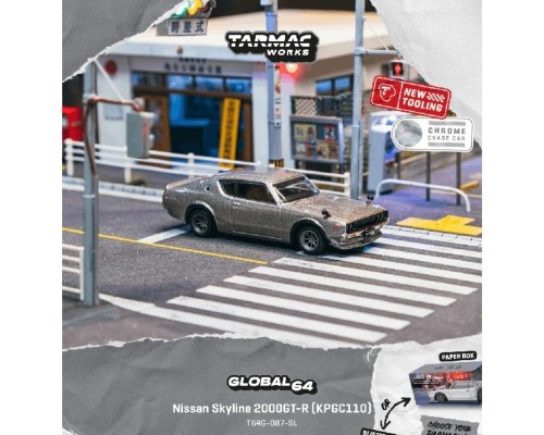 Tarmac Works Nissan Skyline 2000GT-R KPGC1100 Silver T64G-087-SL
