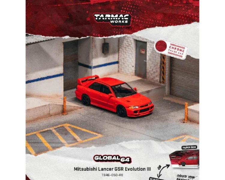 Tarmac Works Mitsubishi Lancer GSR Evo III Red T64G-050-RE