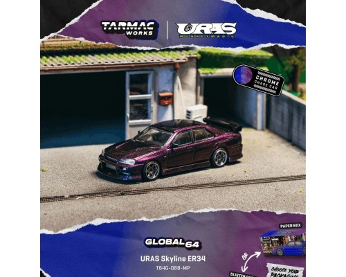 Tarmac Works Nissan Skyline GTR ER34 URAS Midnight Purple T64G-088-MP