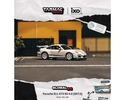 Tarmac Works Porsche 911 (997) GT3 RS White T64G-091-WH