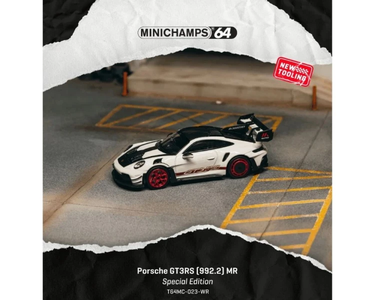 Tarmac Works Porsche GT3 RS (992.1) MR White Red T64MC-023-WR