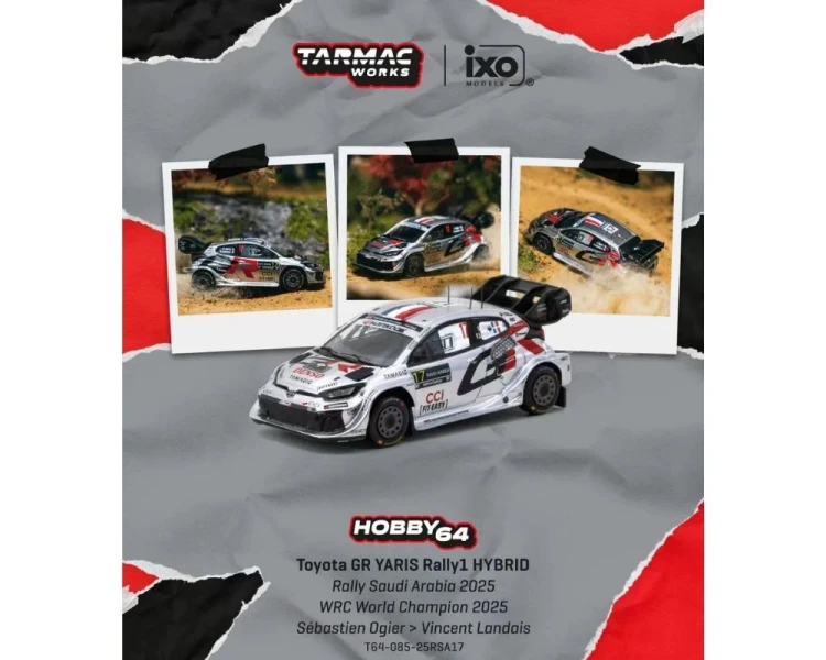 Tarmac Works Toyota Yaris GR Rally1 Hybrid #17 Rally Saudi Arabia T64-085-25RSA17
