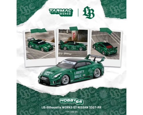 Tarmac Works Nissan GT-R R35 LB Super Silhouette Emerald Green T64-105-EG