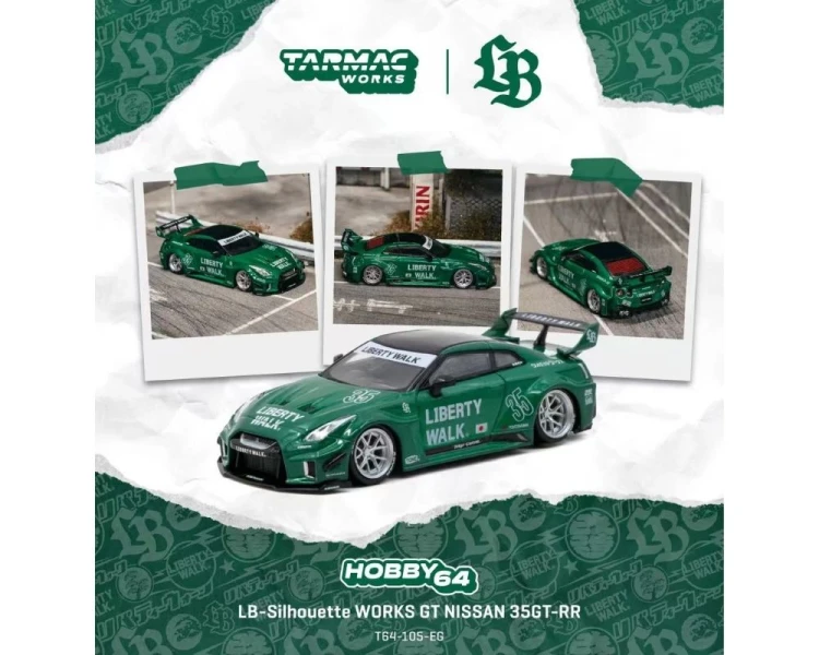 Tarmac Works Nissan GT-R R35 LB Super Silhouette Emerald Green T64-105-EG