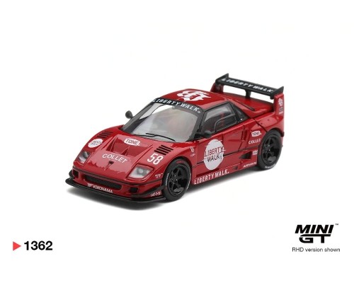 Mini GT #1362 Mazda AZ-1 Liberty Walk LB40 Hinomarij Red MGT01362