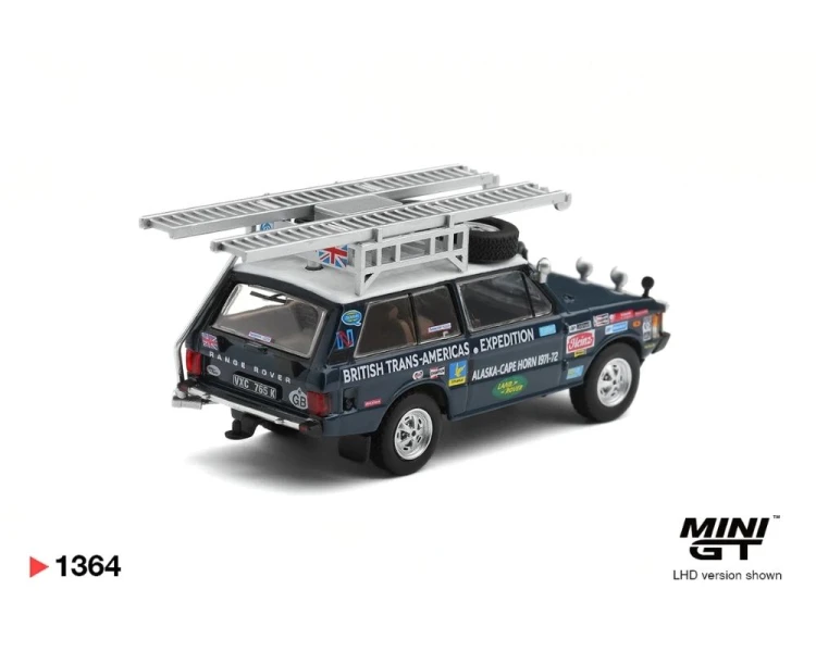 Mini GT #1364 Range Rover British Trans-Americas Expedition Blue MGT01364