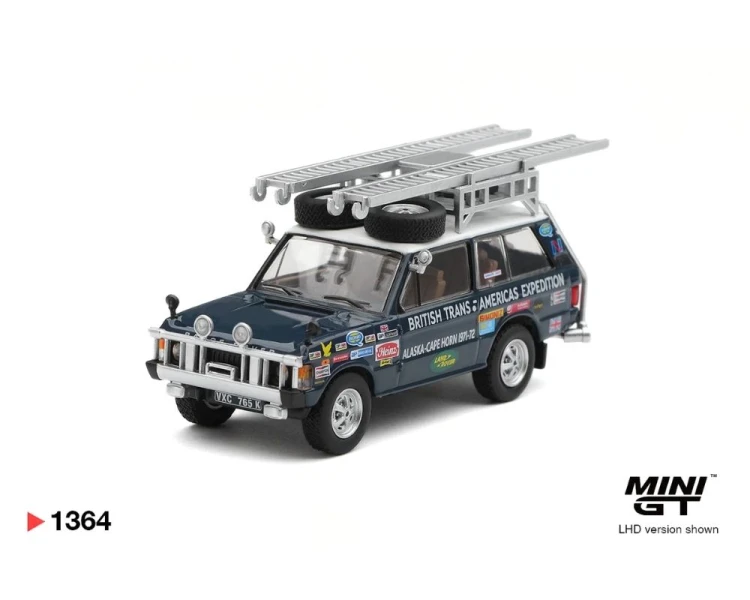 Mini GT #1364 Range Rover British Trans-Americas Expedition Blue MGT01364