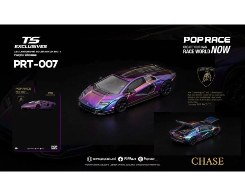 Pop Race Lamborghini Countach LPI 800-4 Tokyo Station Exclusives Purple Chrome PRT007
