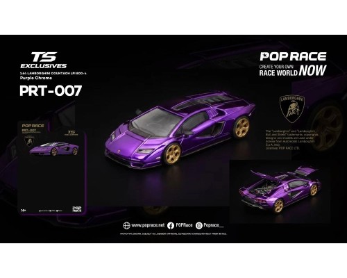 Pop Race Lamborghini Countach LPI 800-4 Tokyo Station Exclusives Purple Chrome PRT007