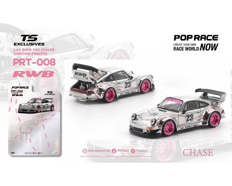 Pop Race Porsche RWB 930 Tokyo Station Exclusives Pink Chrome PRT008