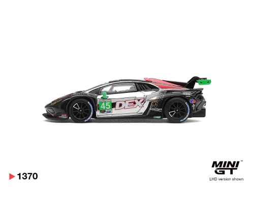 Mini GT #1370 Lamborghini Huracan GT3 EVO2 #45 DEX Wayne Taylor Racing 2025 IMSA Chevrolet Grand Prix MGT01370