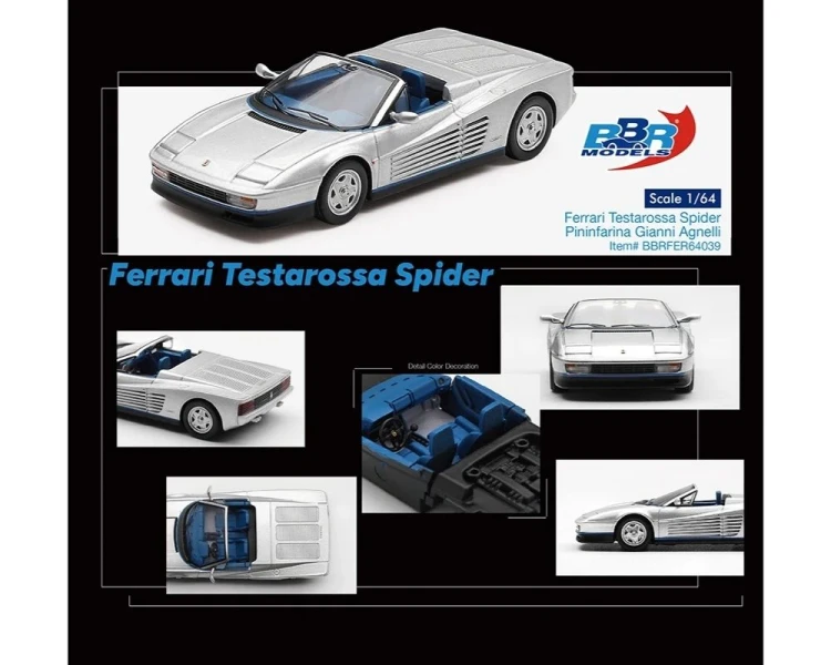 BBR Models Ferrari Testarossa Spider Pininfarina Gianni Agnelli Silver BBRFER64039