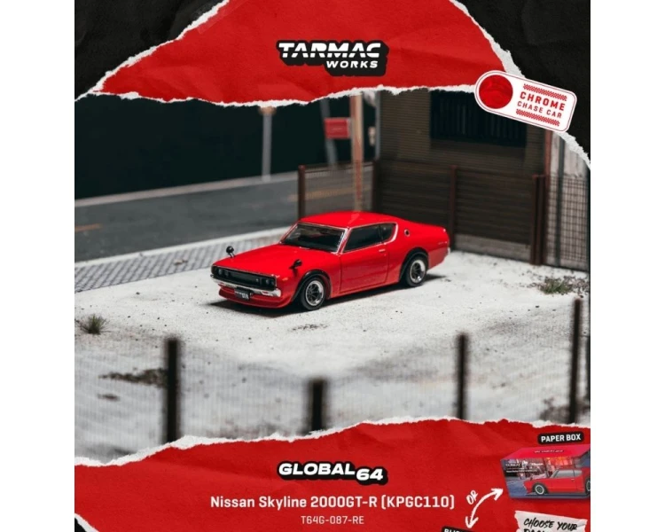 Tarmac Works Nissan Skyline 2000GT-R (KPGC110) Red T64G-087-RE