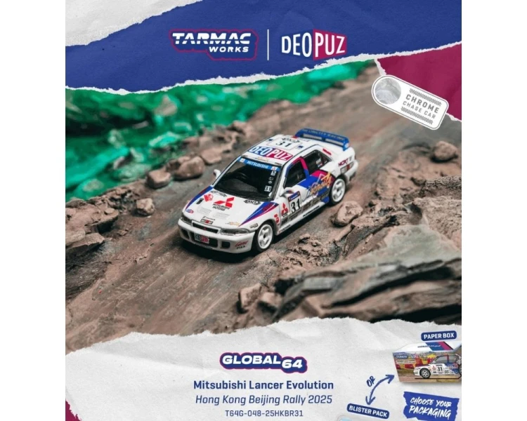 Tarmac Works Mitsubishi Lancer Evolution Hong Kong Beijing Rally T64G-048-25HKBR31