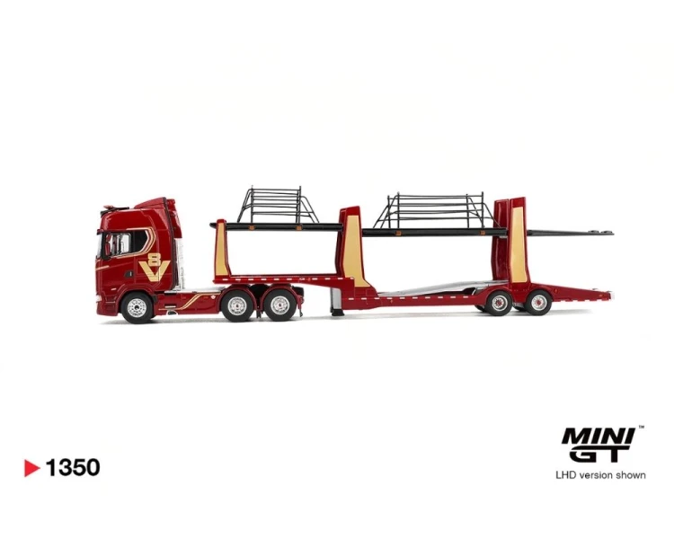 Mini GT #1350 Scania 770S A6x4NA Car Transporter V8 50th Anniversary MGT01350