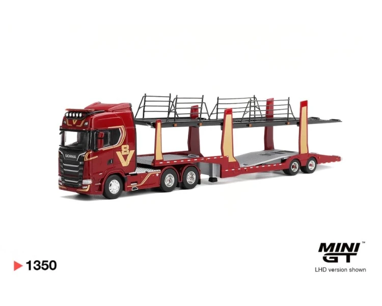 Mini GT #1350 Scania 770S A6x4NA Car Transporter V8 50th Anniversary MGT01350
