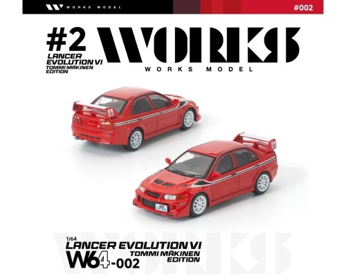 Works Model Mitsubishi Lancer Evo VI Tommi Makinen Edition Red W640002