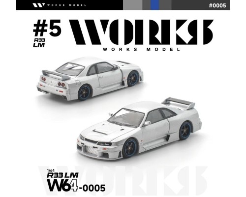 Works Model Nissan Skyline GT-R R33 LM Silver W640005