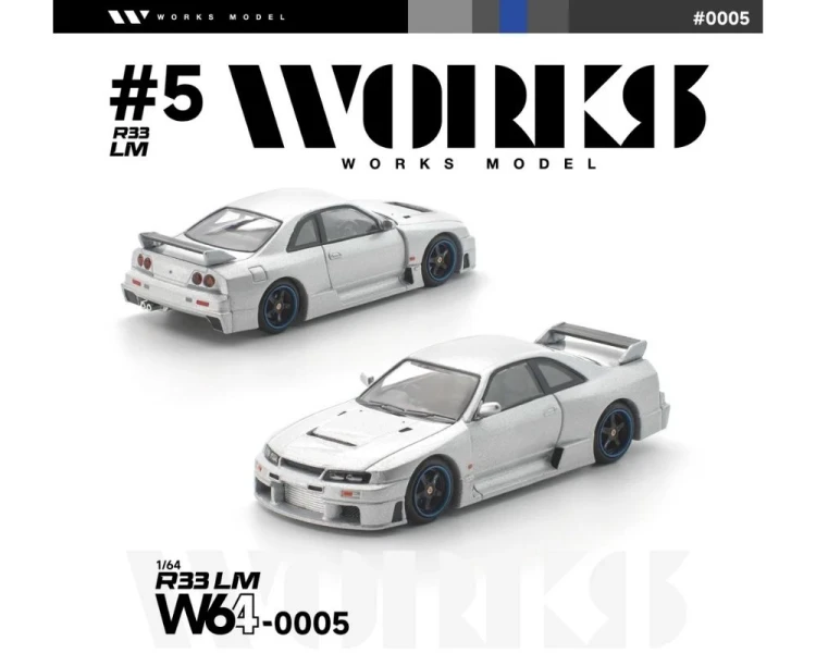 Works Model Nissan Skyline GT-R R33 LM Silver W640005