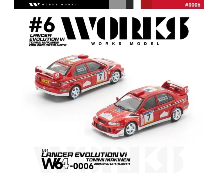 Works Model Mitsubishi Lancer Evo VI #7 Tommi Makinen 2001 WRC Catalunya W640006