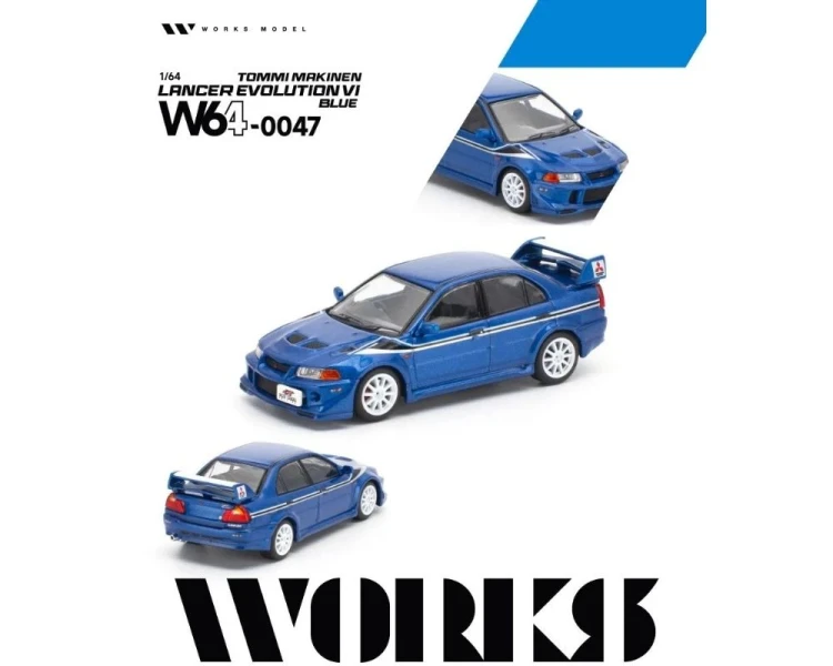 Works Model Mitsubishi Lancer Evolution VI Tommi Makinen Edition Blue W640047