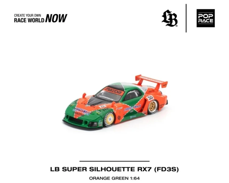 Pop Race LB Super Silhouette Mazda RX7 FD3S Orange Green PR640537