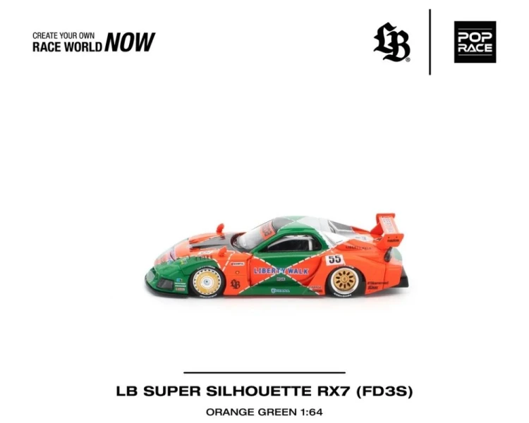Pop Race LB Super Silhouette Mazda RX7 FD3S Orange Green PR640537