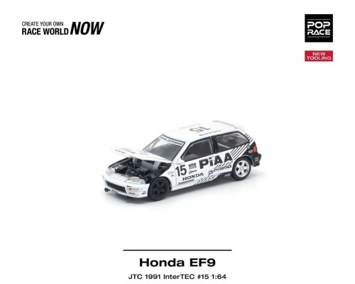 Pop Race Honda Civic EF9 #15 JTC InterTEC White Black PR640553