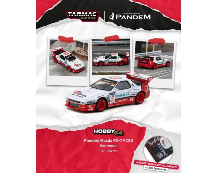 Tarmac Works Pandem Mazda RX7 FC3S Watanabe T64-066-WA