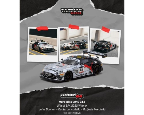 Tarmac Works Mercedes-AMG GT3 24 Hrs Spa 2022 Winner T64-062-22SPA88