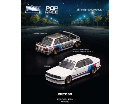Pop Race Pandem BMW E30 Enigma Exclusive White PRE038