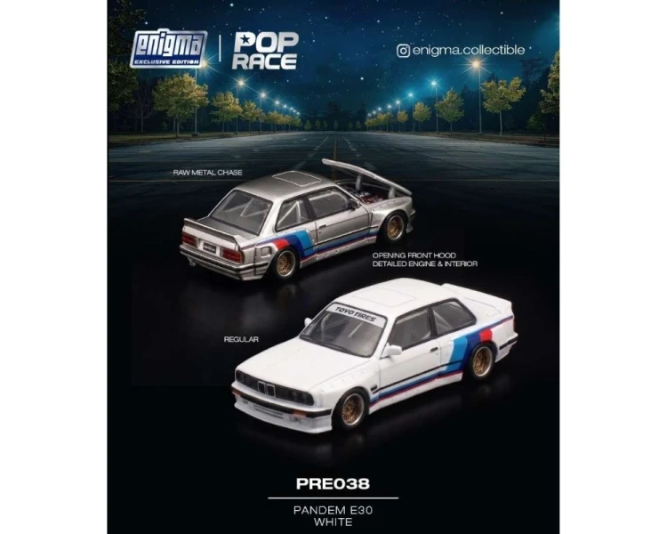 Pop Race Pandem BMW E30 Enigma Exclusive White PRE038