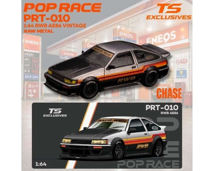Pop Race RWB Toyota AE86 Vintage Tokyo Station Exclusives Red Chrome PRT010