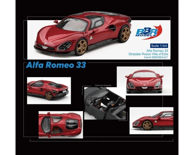 BBR Models Alfa Romeo 33 Stradale Rosso Villa d'Este BBRDIE6427